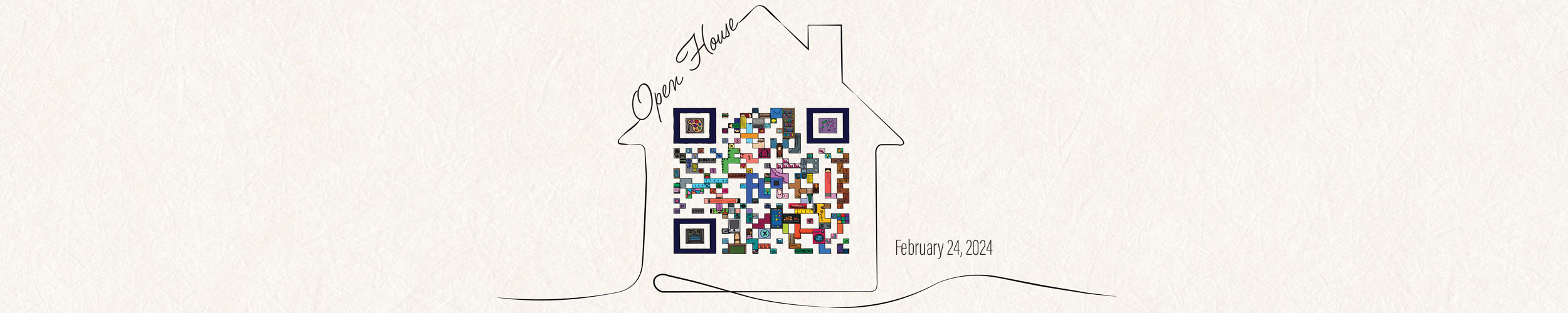 FloArts Open House, house shaped QR Code