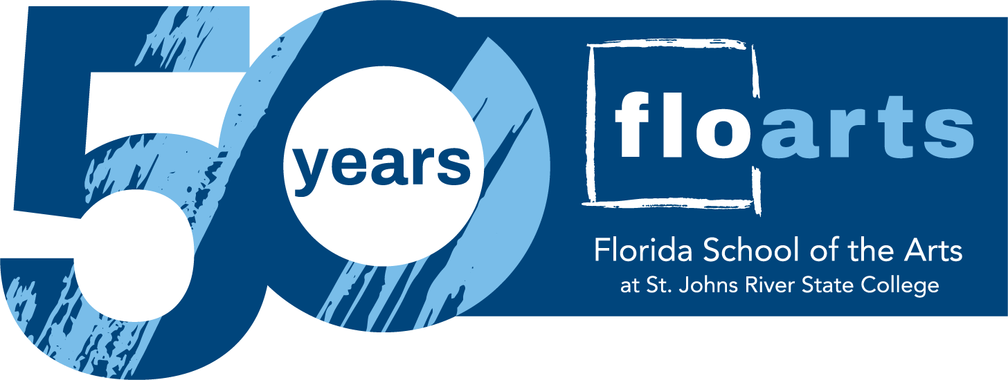 Florida School of the Arts at St. Johns River State College logo for 50 Years