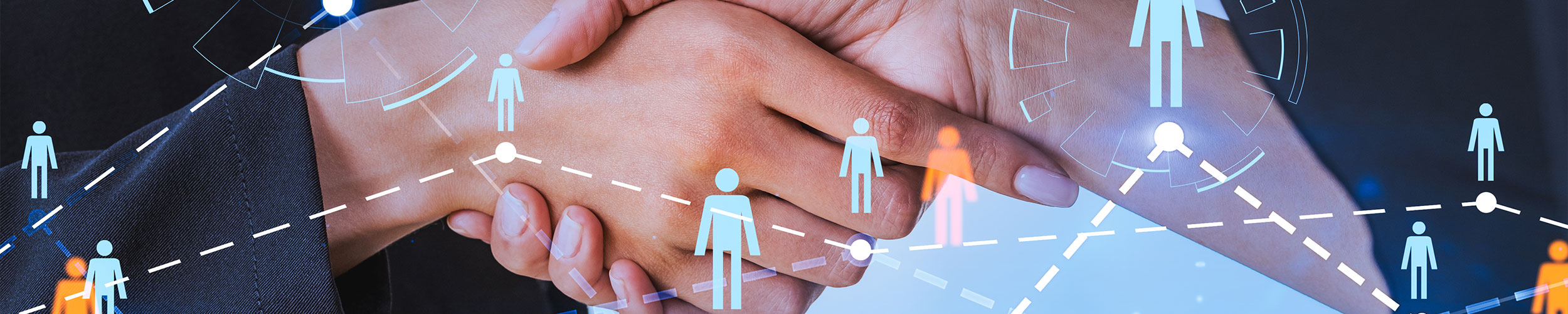 Hands shaking making career connections