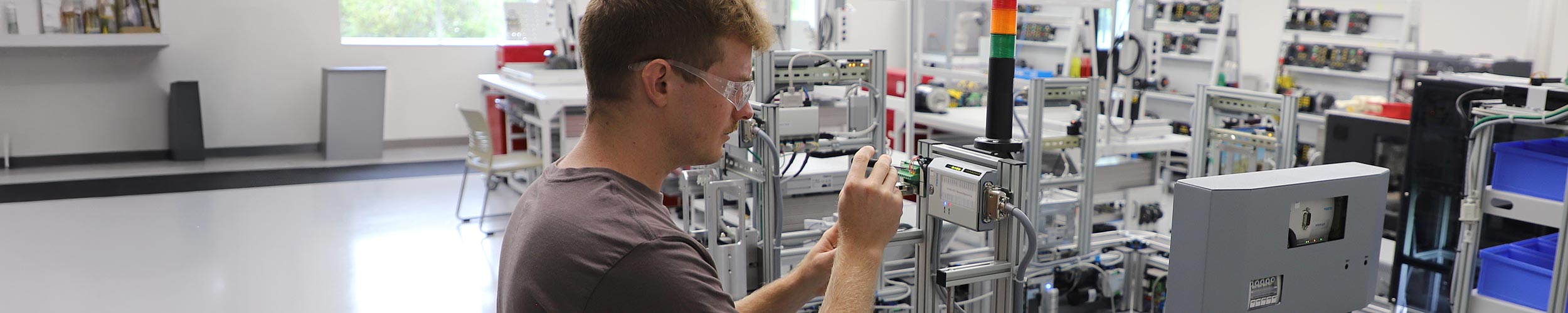 engineering student and equipment