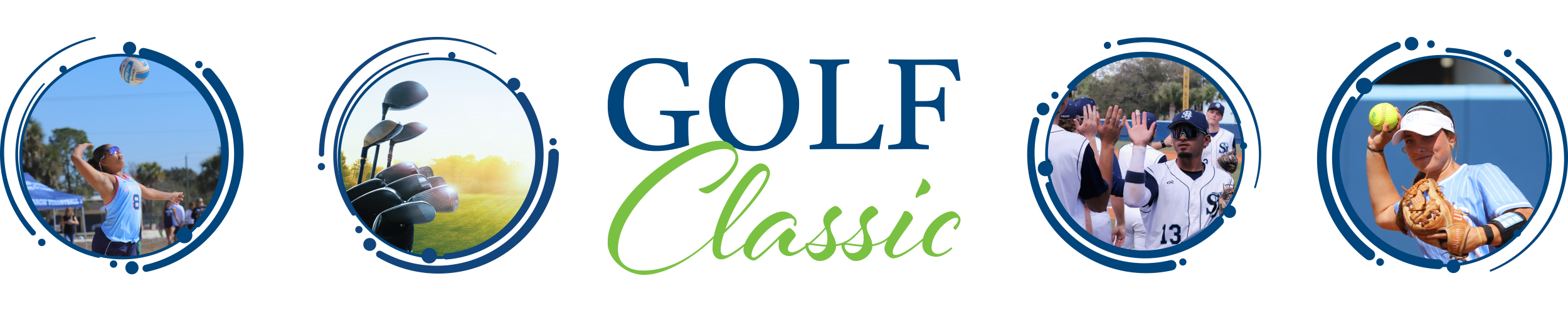 St. Johns River State College Golf Classic logo with images of SJR State College Athletes