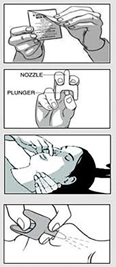 Give NARCAN Nasal Spray diagram