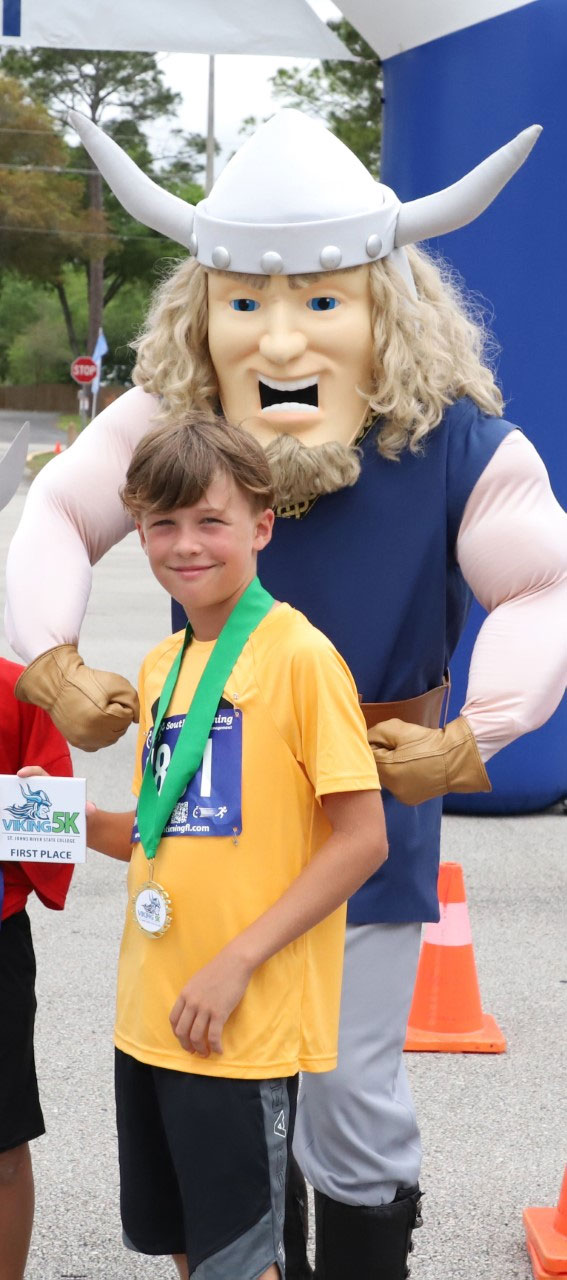 St. Johns River State College’s annual Viking 5K youngest first place