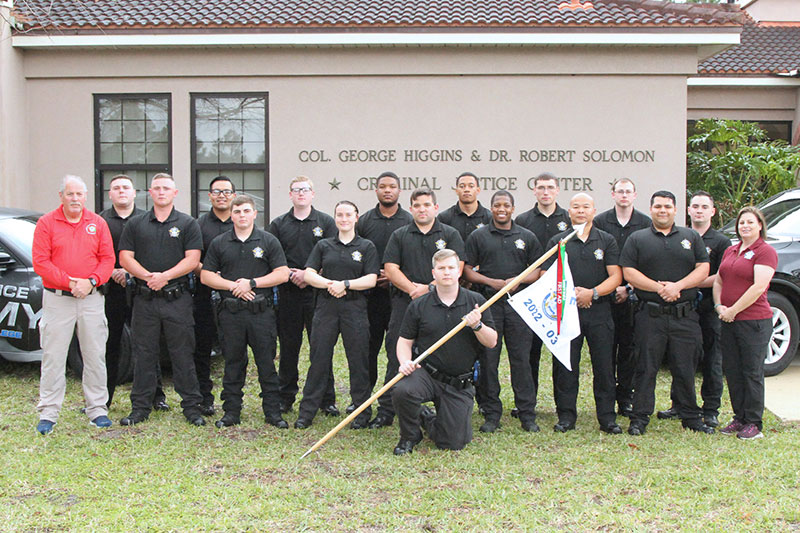 Group photo of cadets from the St. Johns River State College Criminal Justice Academy