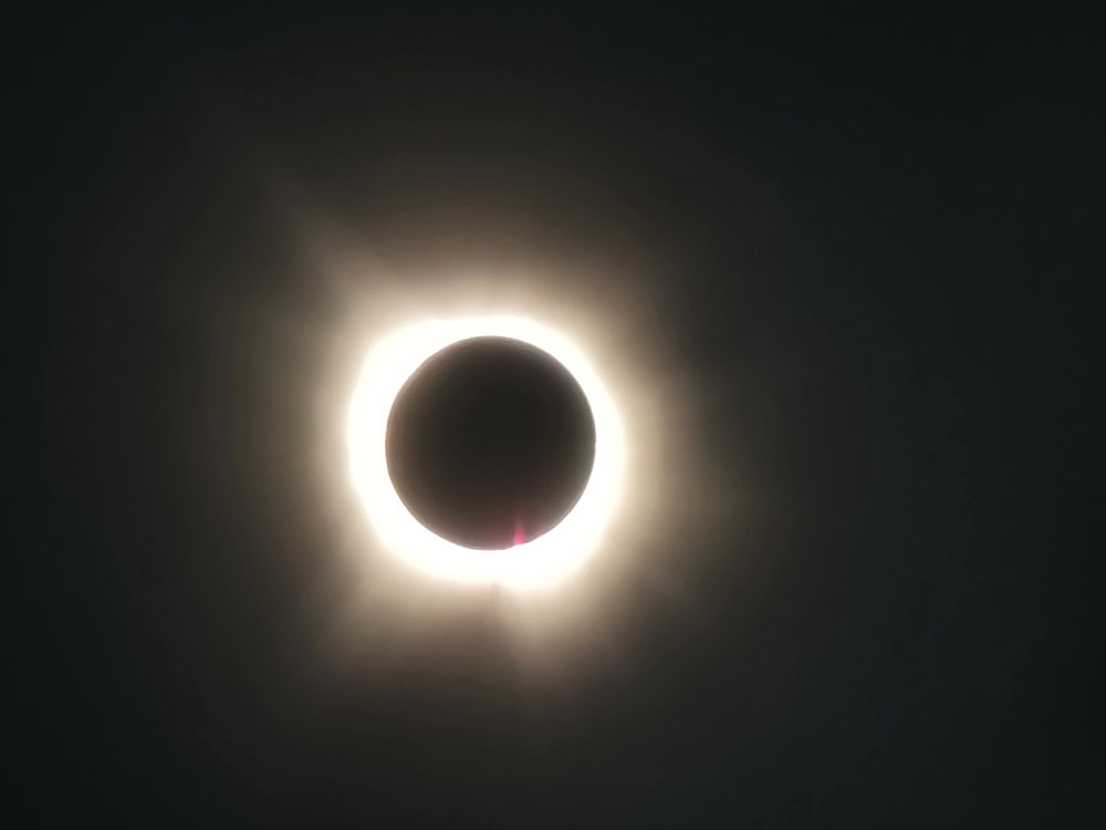 SJR State Prof. Leggett’s view of the eclipse in Texas