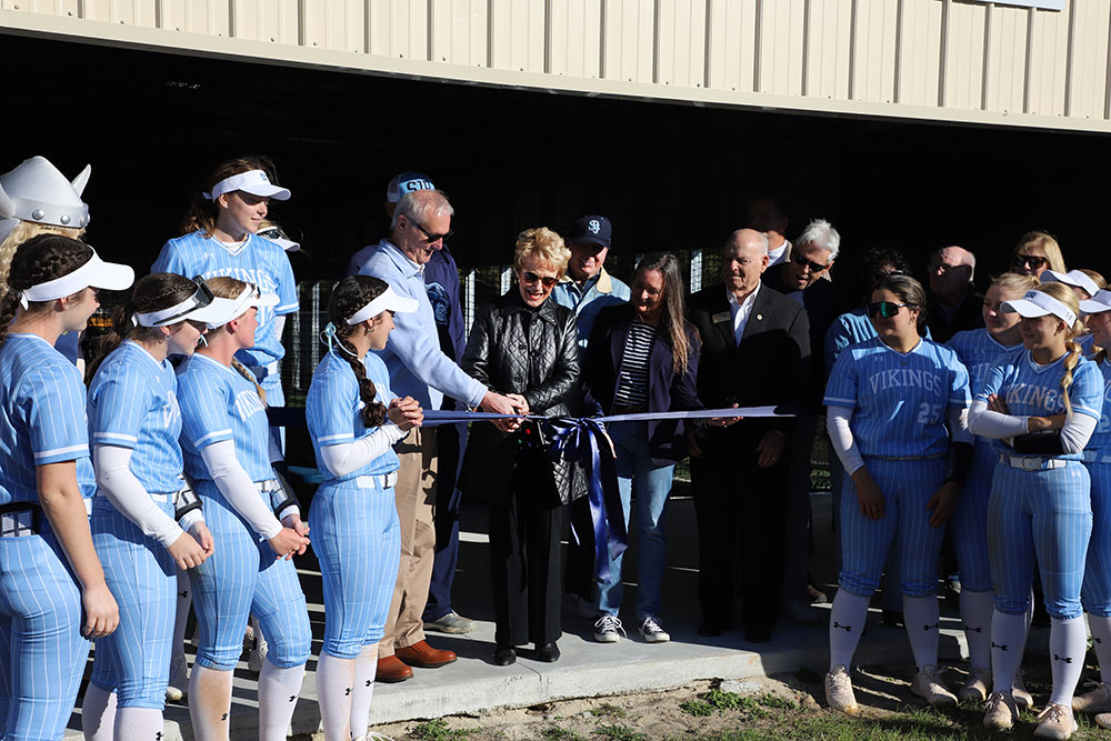 SJR State softball batting cage dedication