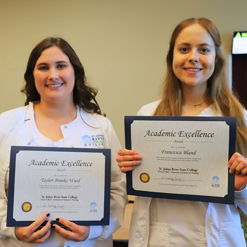 The Academic Excellence Award: Taylor Brooke Ward and Francesca Bland