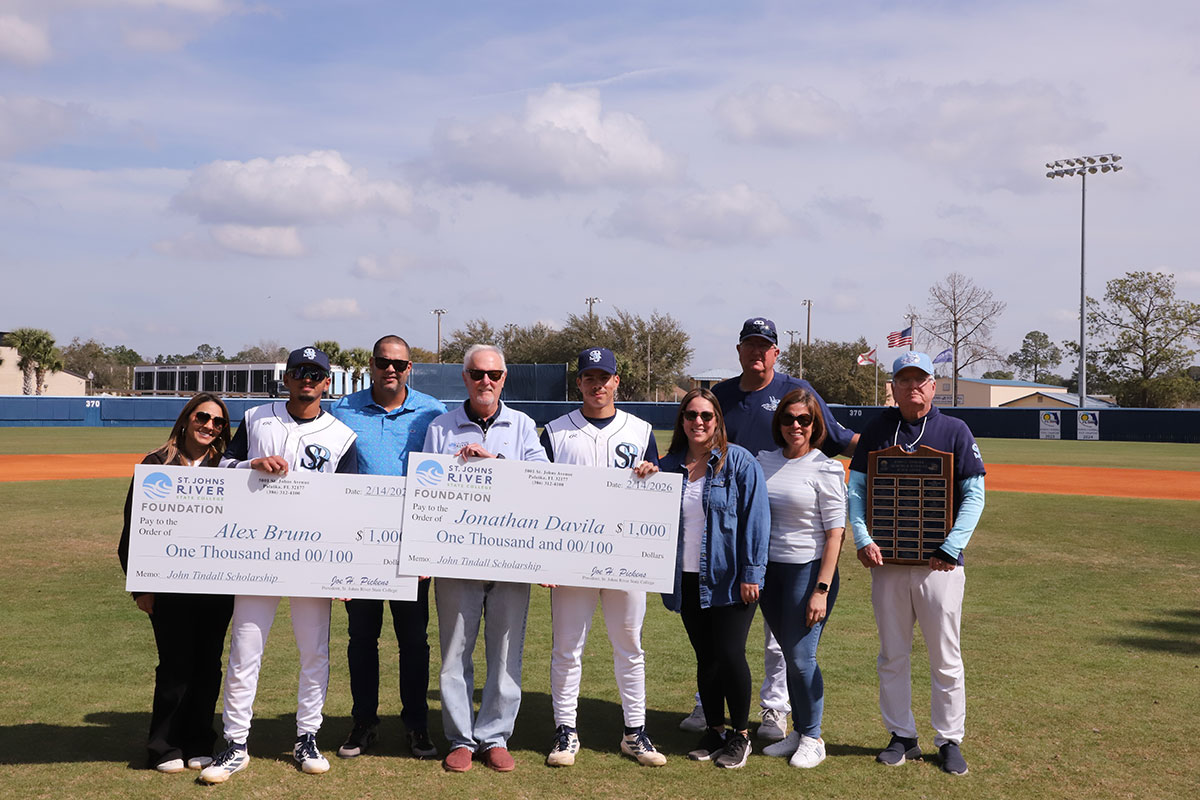 Recipients of the John C. Tindall Endowed Scholarship, Alex Bruno and Jonathan Davila
